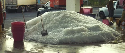 Work on sorting and selling fish on the pier. Stock Footage 232976062