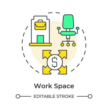Work space multi color concept icon Stock-Illustration