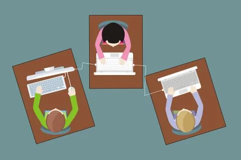 Work Space People for Table Design Illustrazione stock