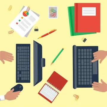 Work Space People for Table Design Illustrazione stock