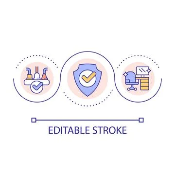 Work spaces clean and organized loop concept icon Stock Illustration