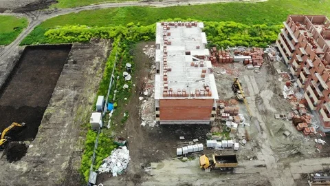 Work of special equipment. Construction of houses. Stock Footage 111530397