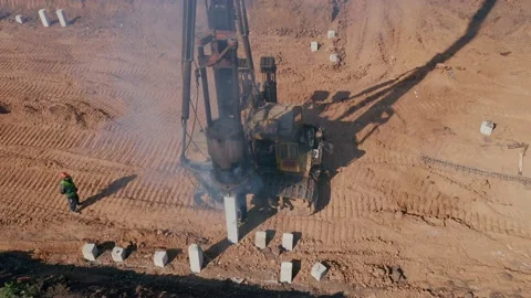 The work of special equipment on the construction site close-up. A group of Stock Footage 157644325