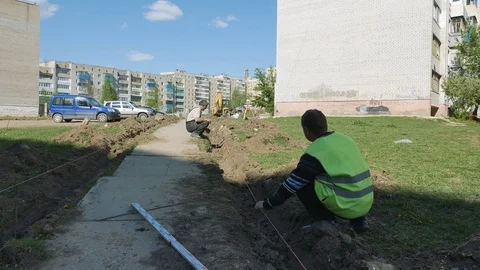 The work of special equipment in the repair of roads Stock Footage 75683029