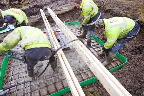 Work starts on the initial groundworks for 3 wind turbines to be constructed  Stock Photos