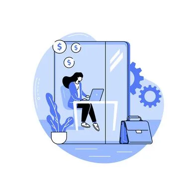 Work-station isolated cartoon vector illustrations. Stock Illustration