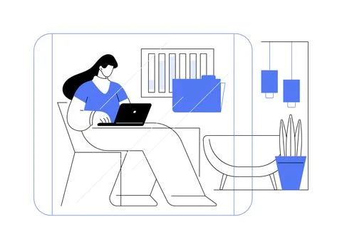 Work-station isolated cartoon vector illustrations. Ilustración de archivo