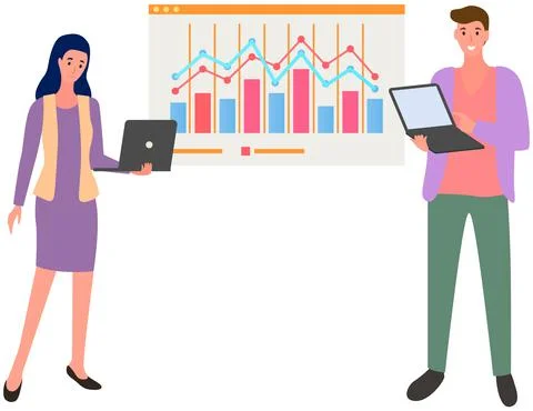 Work with statistics, business development research concept. Dynamics analytics 스톡 일러스트