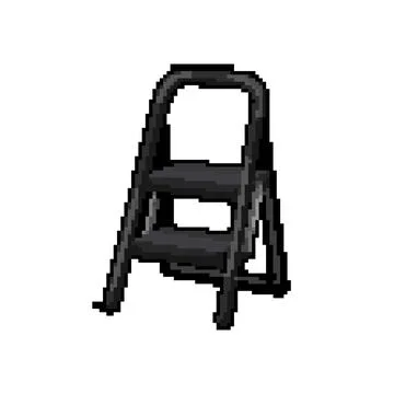 Work step ladder safety pixel art vector illustration イラスト素材