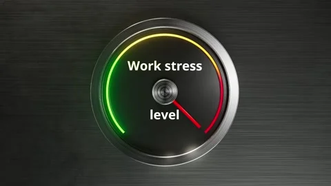Work stress level gauge animation for psychology and business visuals Stock Footage 320866804