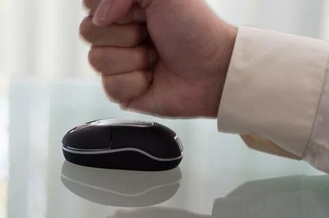 Work stress release over mouse Stock Photos