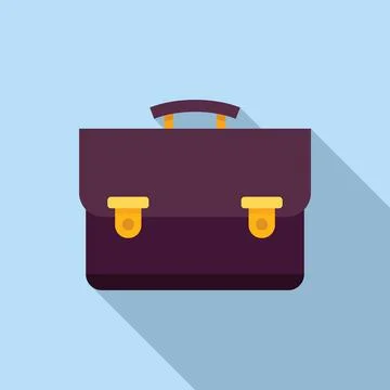 Work suitcase icon flat vector. Business bag Stock Illustration