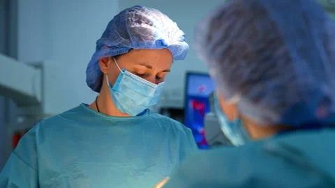 Work of surgeons in the modern hospital.  Stock Footage 300890458