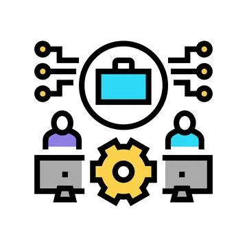 Work system color icon vector illustration イラスト素材