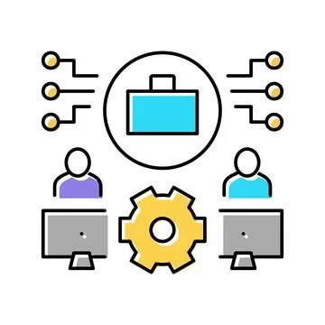 Work system color icon vector illustration Stock Illustration