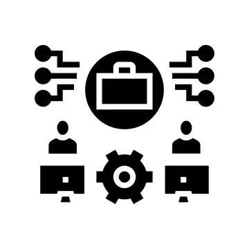 Work system glyph icon vector illustration Stockillustratie