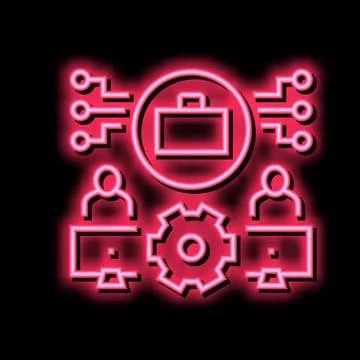 Work system neon glow icon illustration Stock Illustration
