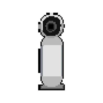 Work table camera pixel art vector illustration Stock Illustration