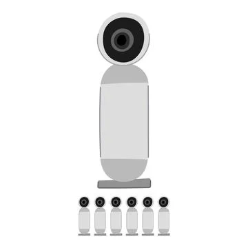 Work table camera vector cartoon graphic Stock Illustration