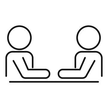 Work table collaboration icon, outline style Stock Illustration