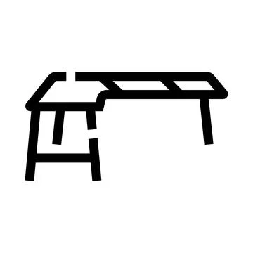 Work table icon representing carpentry or workshop furniture Ilustración de archivo