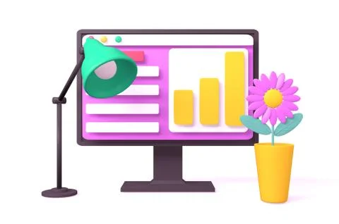 Work table with lamp and flower Stock-Fotos