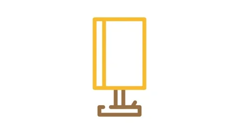 Work table lamp color icon animation Stock Footage 327272607