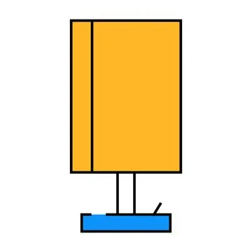 Work table lamp icon color illustration Stock Illustration