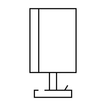 Work table lamp line icon vector illustration Stock Illustration