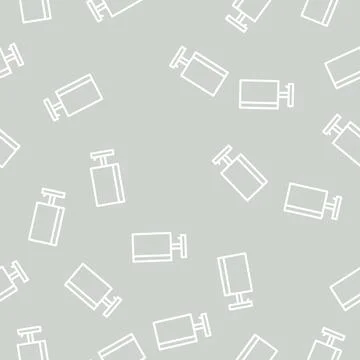 Work table lamp line vector seamless pattern Stock Illustration
