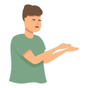 Work talk boy icon cartoon vector. Child shouting Stock Illustration