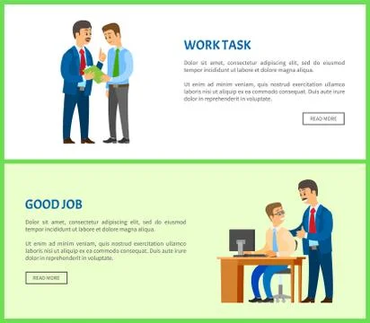 Work Task and Good Job, Company Leader Supervising Illustrazione stock