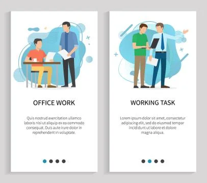 Work Task and Office Work Business Decision Vector 스톡 일러스트