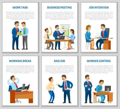 Work Task and Order of Boss, Job Interview Candidate Illustrazione stock