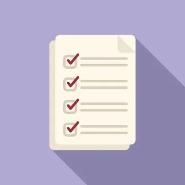 Work task icon flat vector. Test checklist 스톡 일러스트