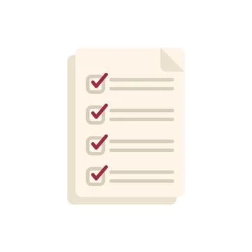 Work task icon flat vector. Test checklist Stock Illustration