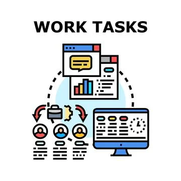 Work tasks managing business process planning service イラスト素材