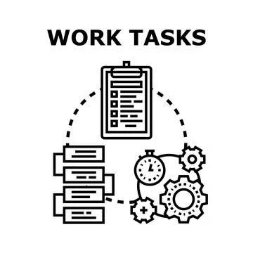 Work tasks planning and business process management concept 库存插图