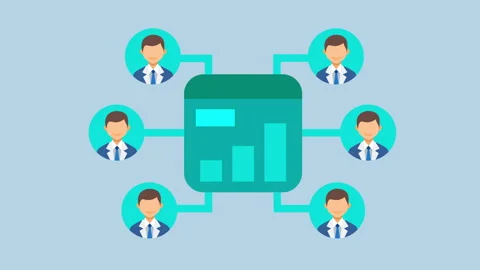 Work in team and have profit, Growing up graphs 2d Animation with Alpha Matte Stock Footage 335733941