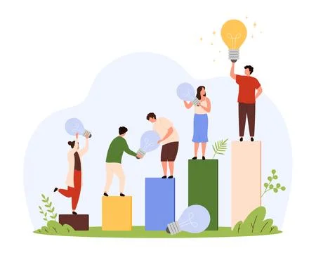 Work in team on development of creative ideas, best quality business project of イラスト素材