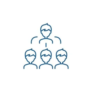 Work team line icon concept. Work team flat vector symbol, sign, outline Stock Illustration