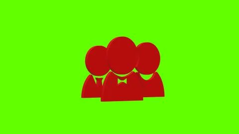 Work team red set icon 3d illustration rotation Stock Illustration