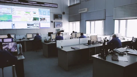 The work of the team in the situation room. Real-time monitoring of the Stock Footage 88463478