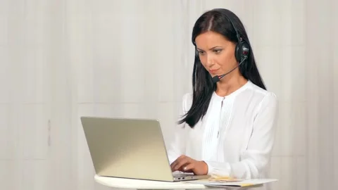 Work in technical support, call center Stock Footage 111063357