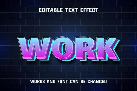 Work text - 3d text effect Stock Illustration