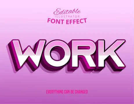 Work text, editable text effect Stock Illustration