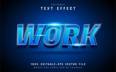 Work text effect with blue gradient Stock Illustration