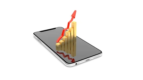Work through the phone. Sales of mobile devices. 36 Video stock 102380266