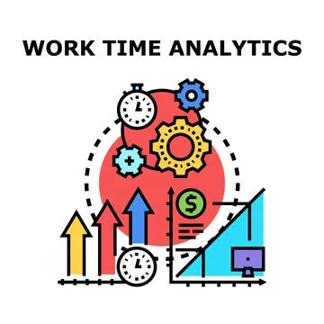 Work time analytics concept vector illustration 库存插图