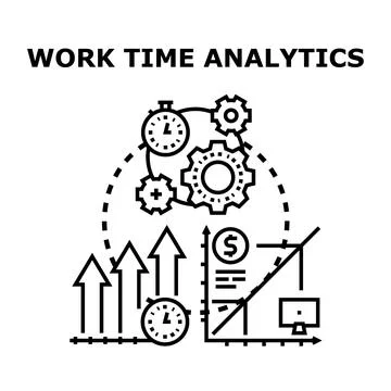 Work time analytics concept vector illustration Stock Illustration